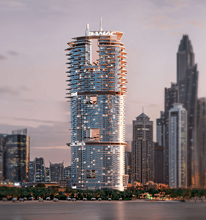 Cavalli Tower: kule cephesindeki teras ve bitki katmanlarını gösteren temsilî görsel